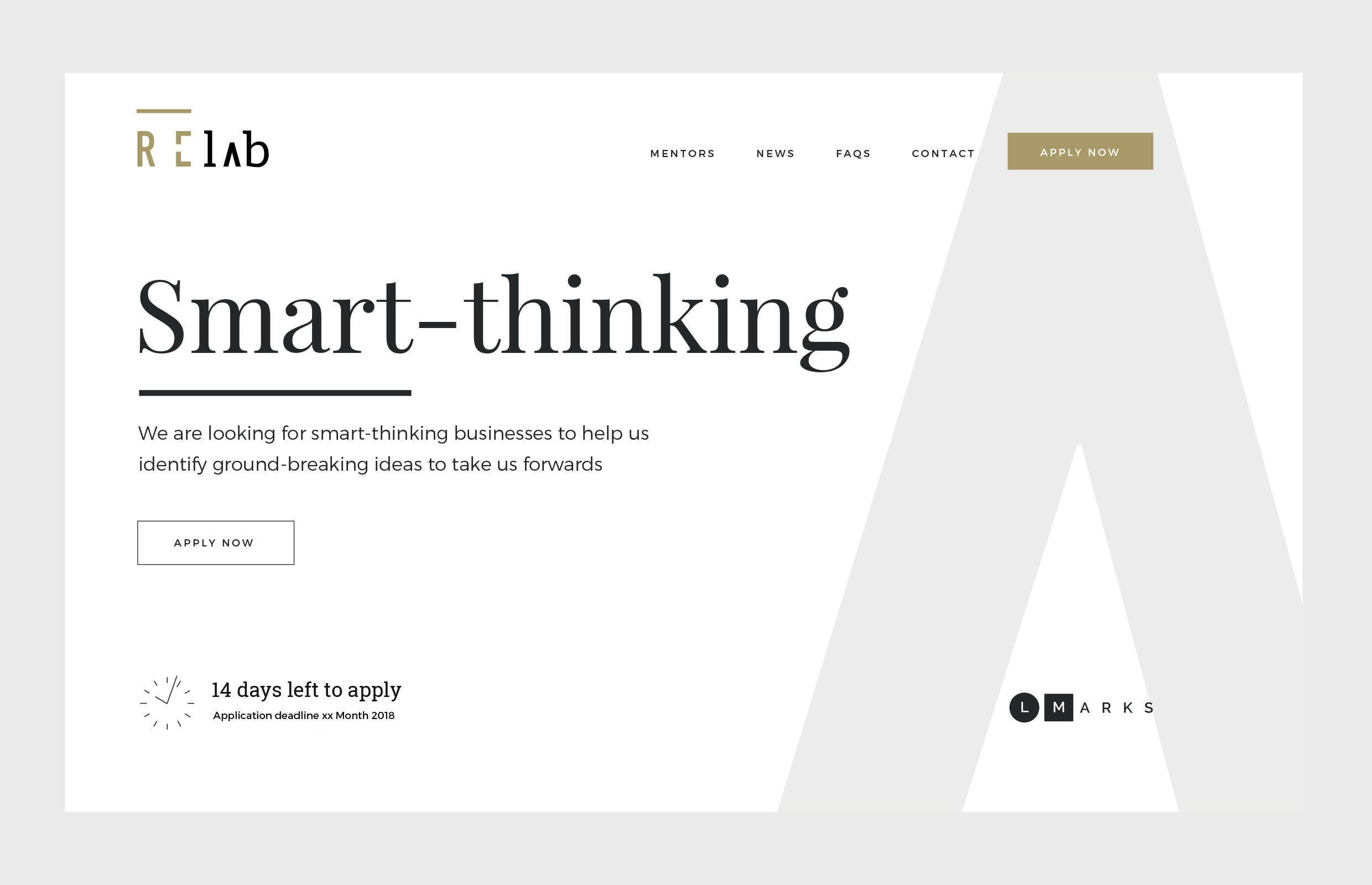 Design mock of reLab homepage