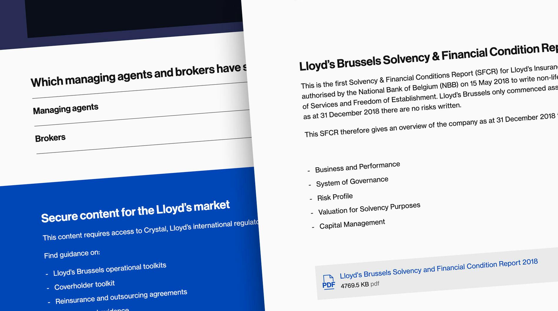 Lloyds Europe site page design